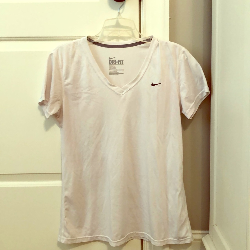White Short Sleeve Nike Dri-Fit: Size L